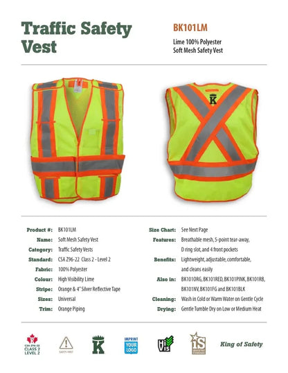 Big K Soft Mesh Safety Vest