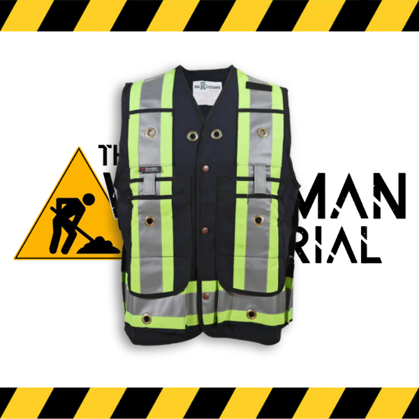 Big K hi-end surveyor safety vests in navy.