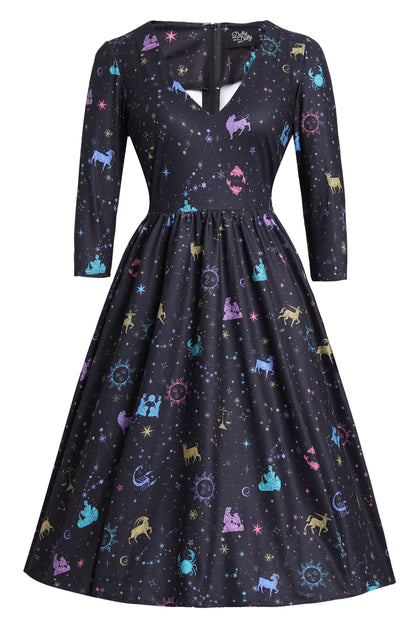 Billie Sparkly Horoscope Black Dress