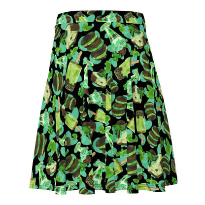 Choco Mint kawaii skater skirt in mint with mint-cream sandwich cookies and mint parfaits