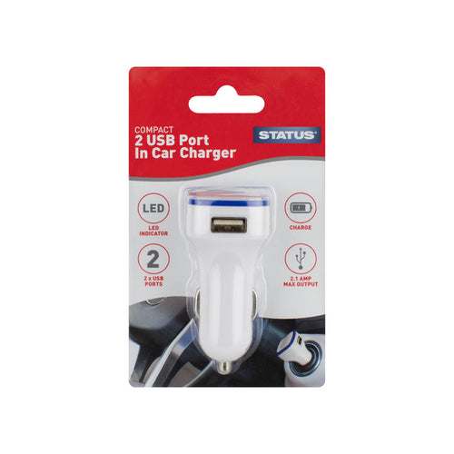 Compact 2 USB Port In Car Charger