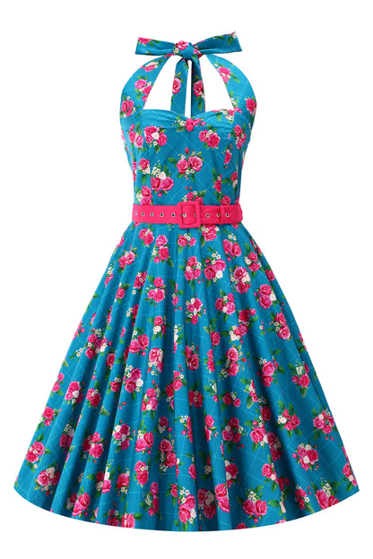 Daisy Fifties Style Rose Halter Dress