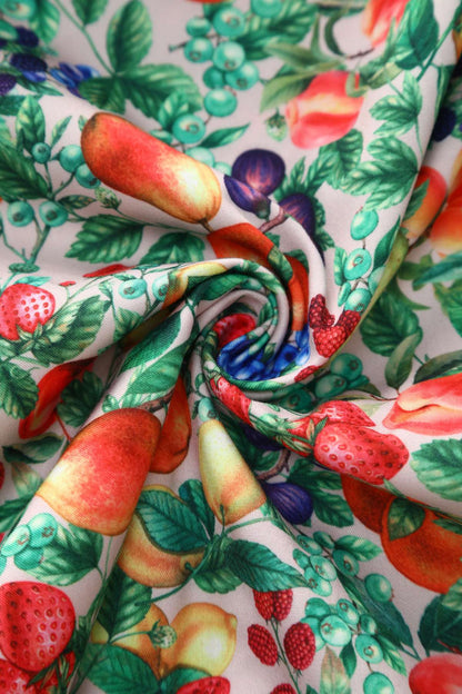 Daisy Mediterranean Fruit Halter Dress
