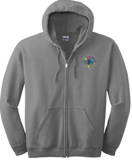 DIAMOND PATH HEAVY BLEND FULL ZIP HOODED SWEATSHIRT
