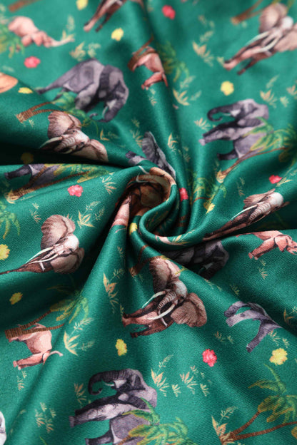 Billie Green Elephant Flared Dress