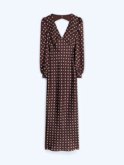 Francoise Dress in Brown Starburst