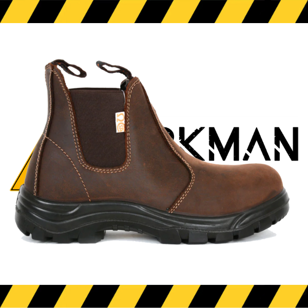Geronimo Tosca slip-on CSA work boot in brown full-grain leather.