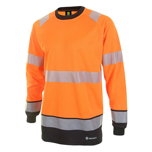 Hi Vis Two Tone Long Sleeve Top Orange