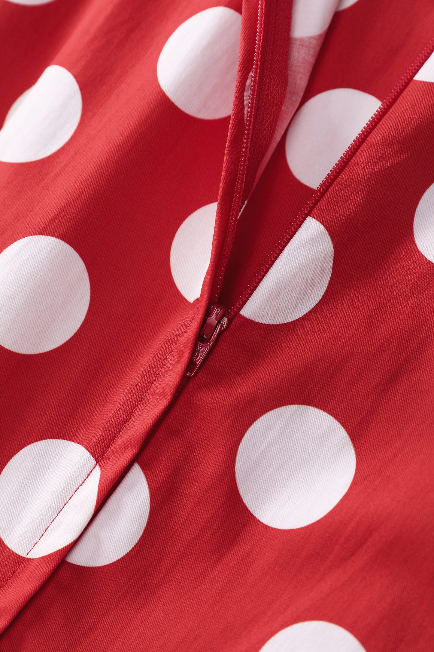 Helen Cotton Midi Dress In Red Spot Print