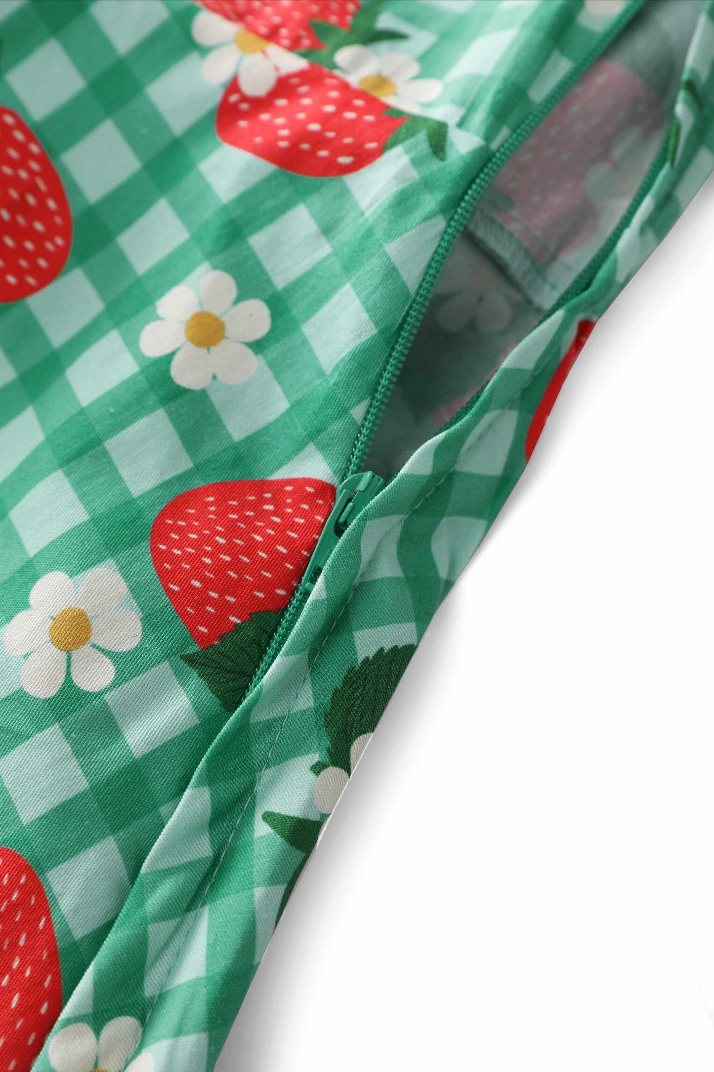 Mabel Strawberry Gingham Midi Shirt Dress