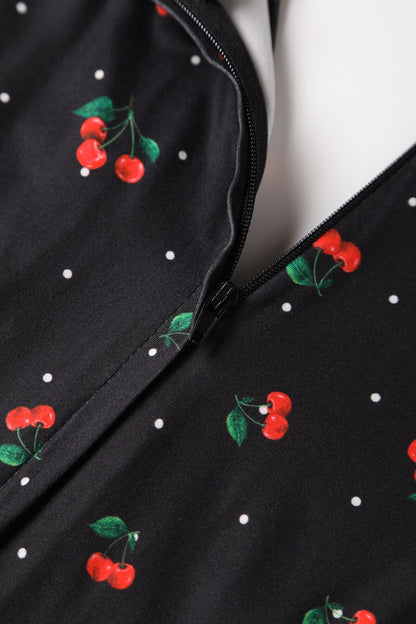 Julia Retro Black Cherry Tea Dress
