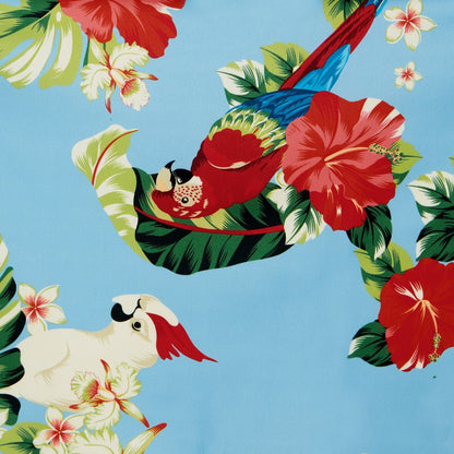 Kids Annie Vintage Inspired Floral Parrot Dress in Light Blue