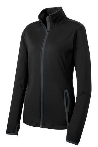 LADIES SPORT-WICK STRETCH CONTRAST FULL ZIP JACKET