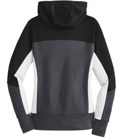 LADIES TECH FLEECE COLORBLOCK FULL ZIP HOODED JACKET