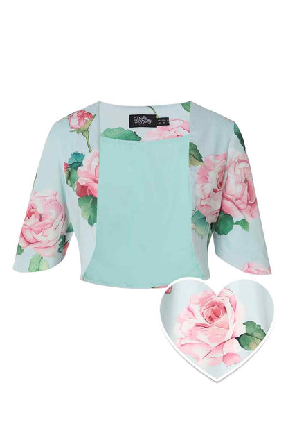 Lisette Light Blue Floral Bolero Jacket