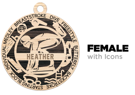 LN BOYS SWIM & DIVE CUSTOM PERSONALIZED SPORTS ORNAMENT