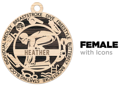 LN BOYS SWIM & DIVE CUSTOM PERSONALIZED SPORTS ORNAMENT