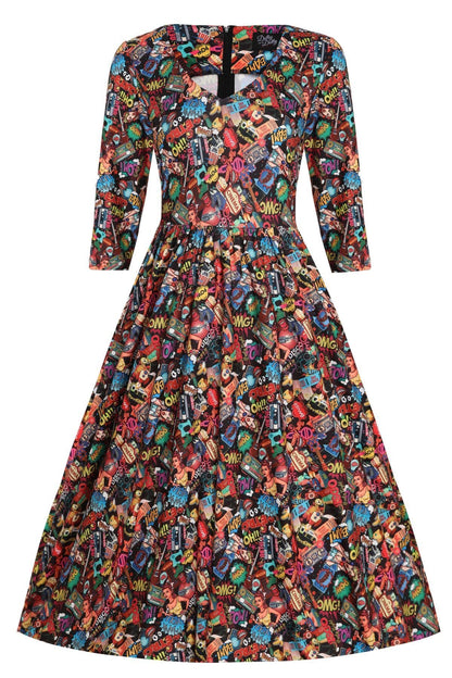 Billie Long Sleeved Pop Art Dress