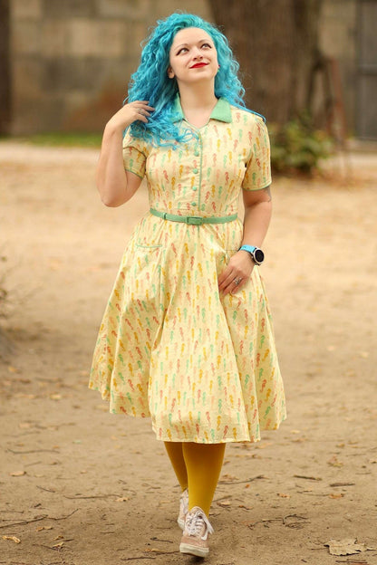 Mabel Seahorse Midi Shirt Dress