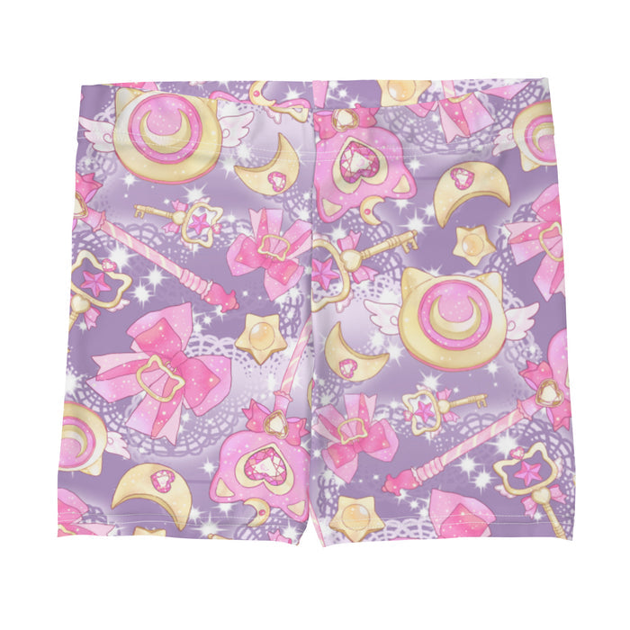 Pink or purple Magical Girl kawaii shorts with ribbon bows and golden stars