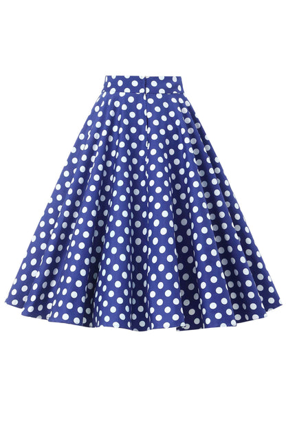 Maisie Navy Polka Dot Full Circle Midi Skirt