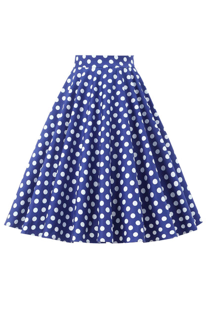 Maisie Navy Polka Dot Full Circle Midi Skirt