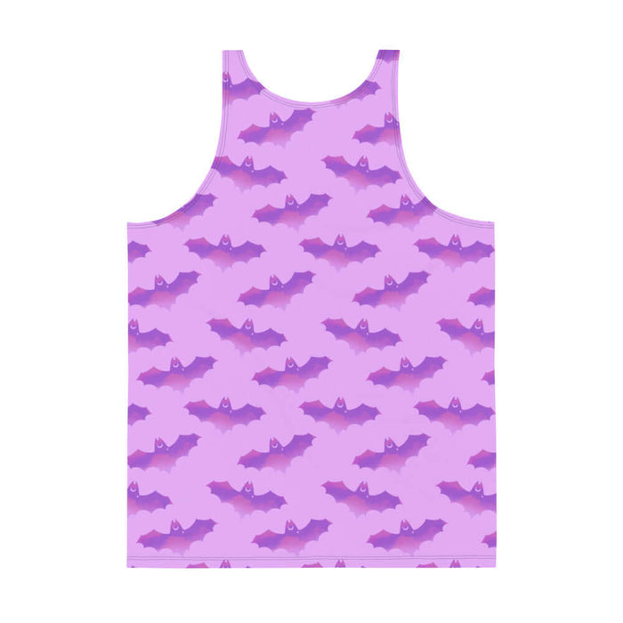 Aensland pastel-goth men's tank top in pink with bat print and pastel clouds