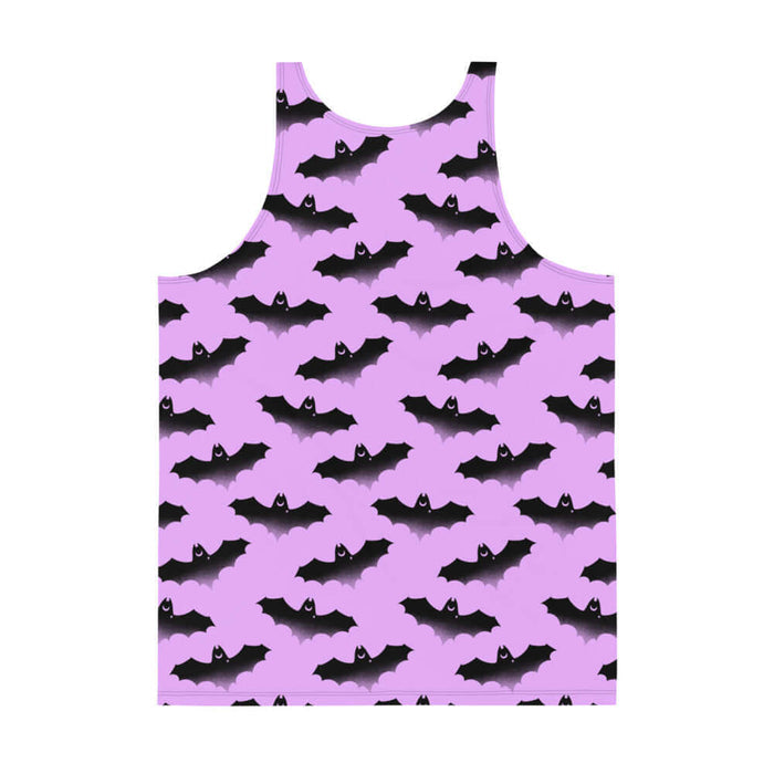 Aensland alternative men's tank top in pink with bats and crescent moons