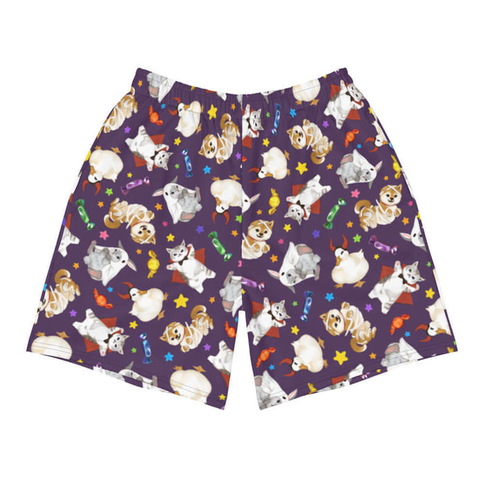 Trick or Treaters alternative men's athletic shorts with devil ducks and vampire kitties