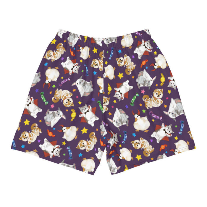 Trick or Treaters alternative men's athletic shorts with ghost bunnies and mummy puppies