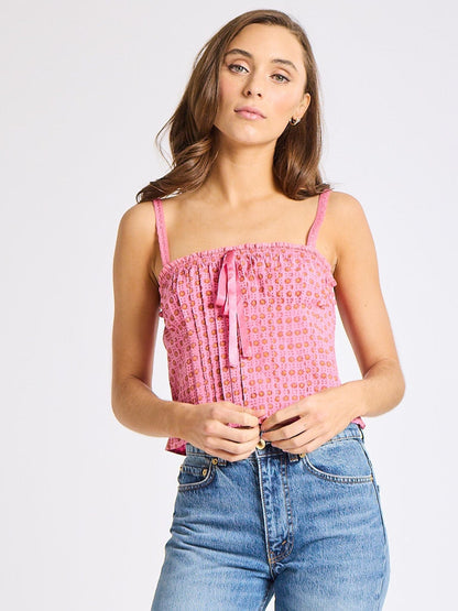 Keira Top in Carmine Dot