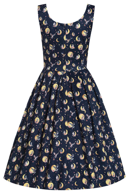 Amanda Navy Blue Night Owl Swing Dress