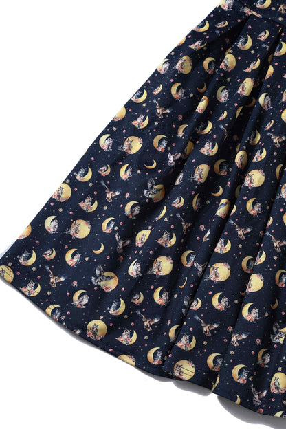 Amanda Navy Blue Night Owl Swing Dress