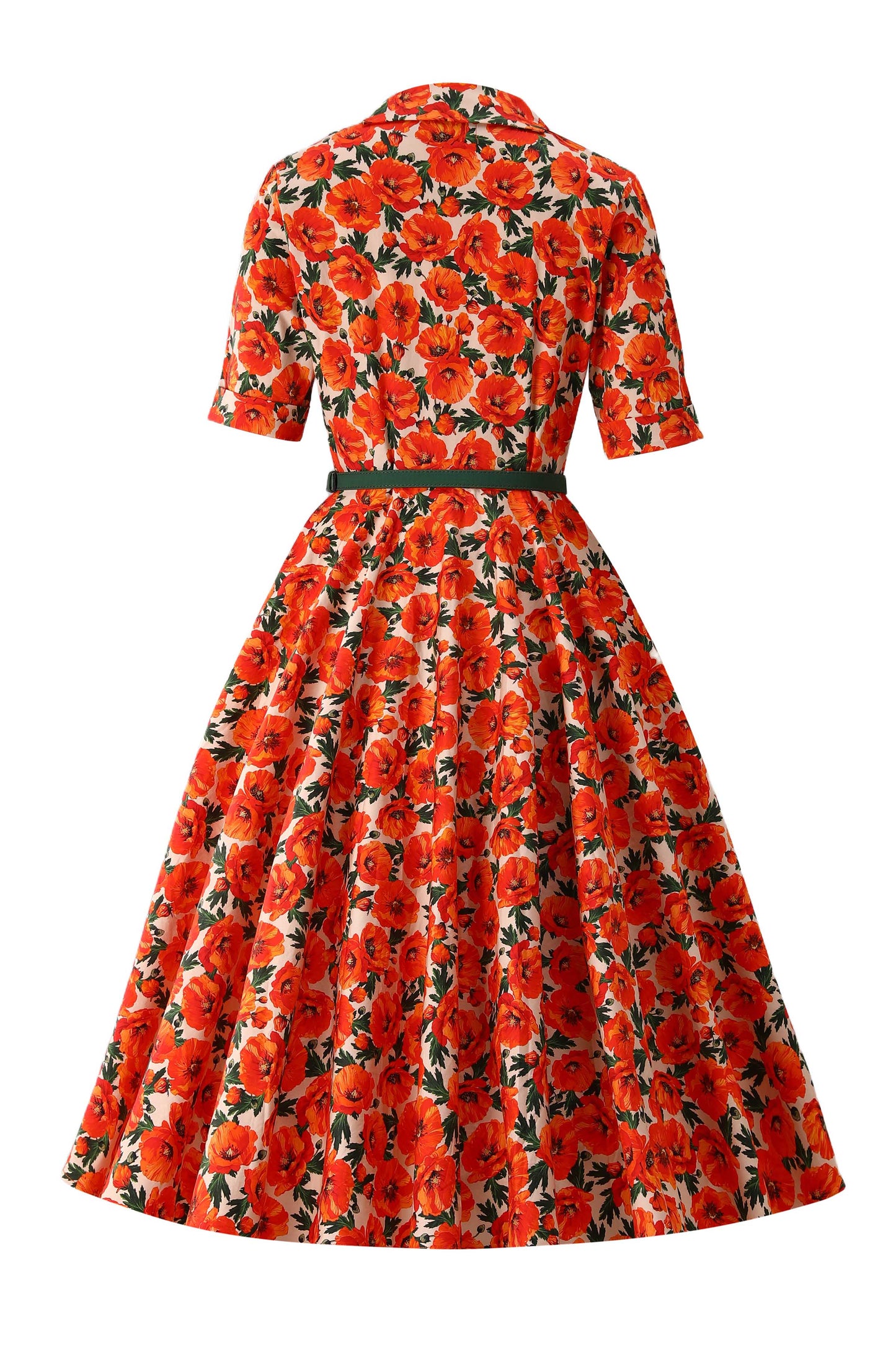 Mollie Orange Poppy Full Circle Shirt Dress