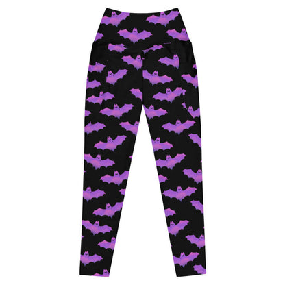 Aensland gothic leggings in pink with dusky bats and soft clouds