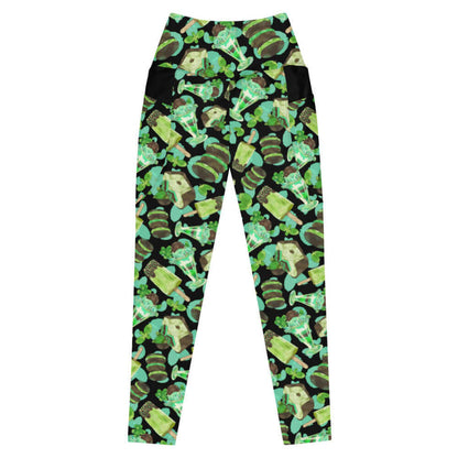 Choco Mint kawaii premium leggings in mint with mint-cream sandwich cookies and mint parfaits