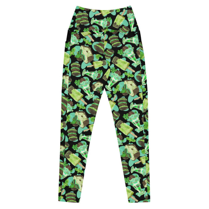 Choco Mint kawaii premium leggings in mint with sprinkle-edged popsicles and chocolate mint bites