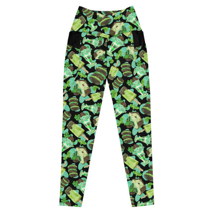 Choco Mint kawaii premium leggings in mint with mint chocolate squares and mint leaves