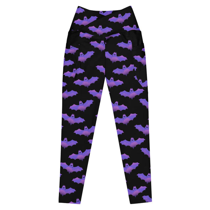 Morrigan alternative leggings in lavender with bats and crescent moons