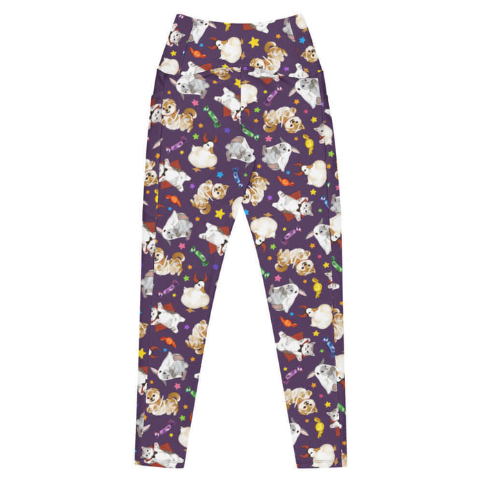 Trick or Treaters alternative premium leggings with mummy pups and devil ducks