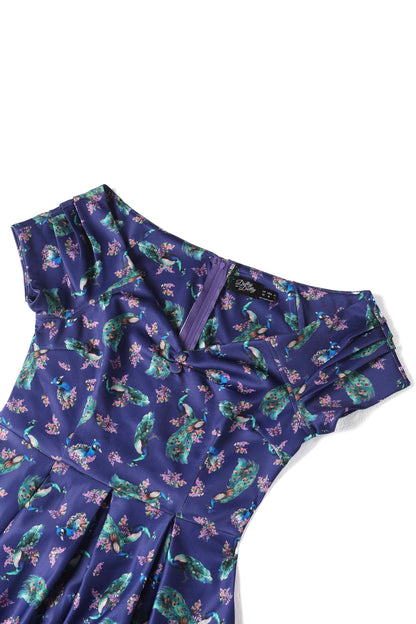 Lily Purple Peacock Circle Dress
