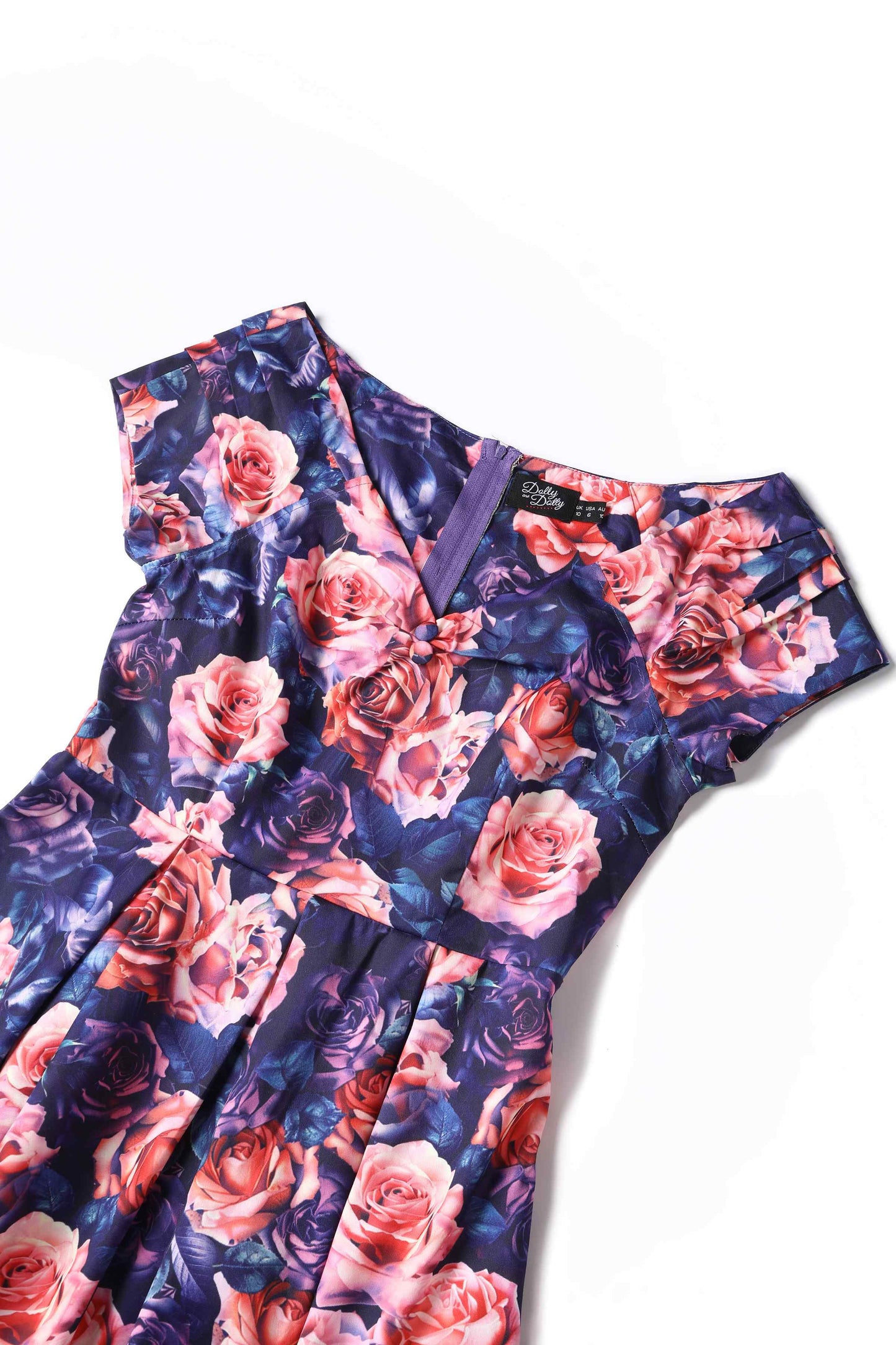 Lily Purple Rose Garden Off Shoulder Dress