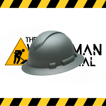 Pyramex Ridgeline full brim hard hat with a matte graphite hydro dipped finish.