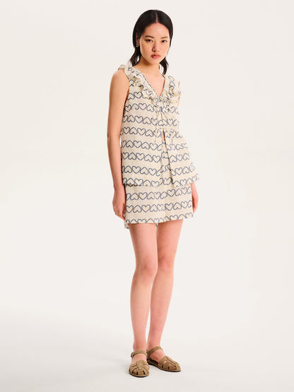 Rachael Heart Print Top