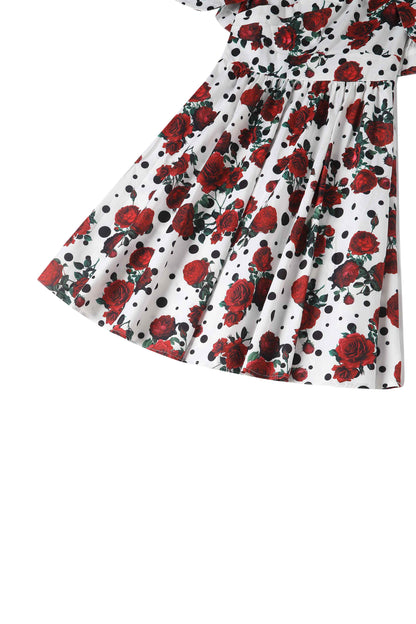 Lisette Retro Polka Dot & Rose Bolero Jacket