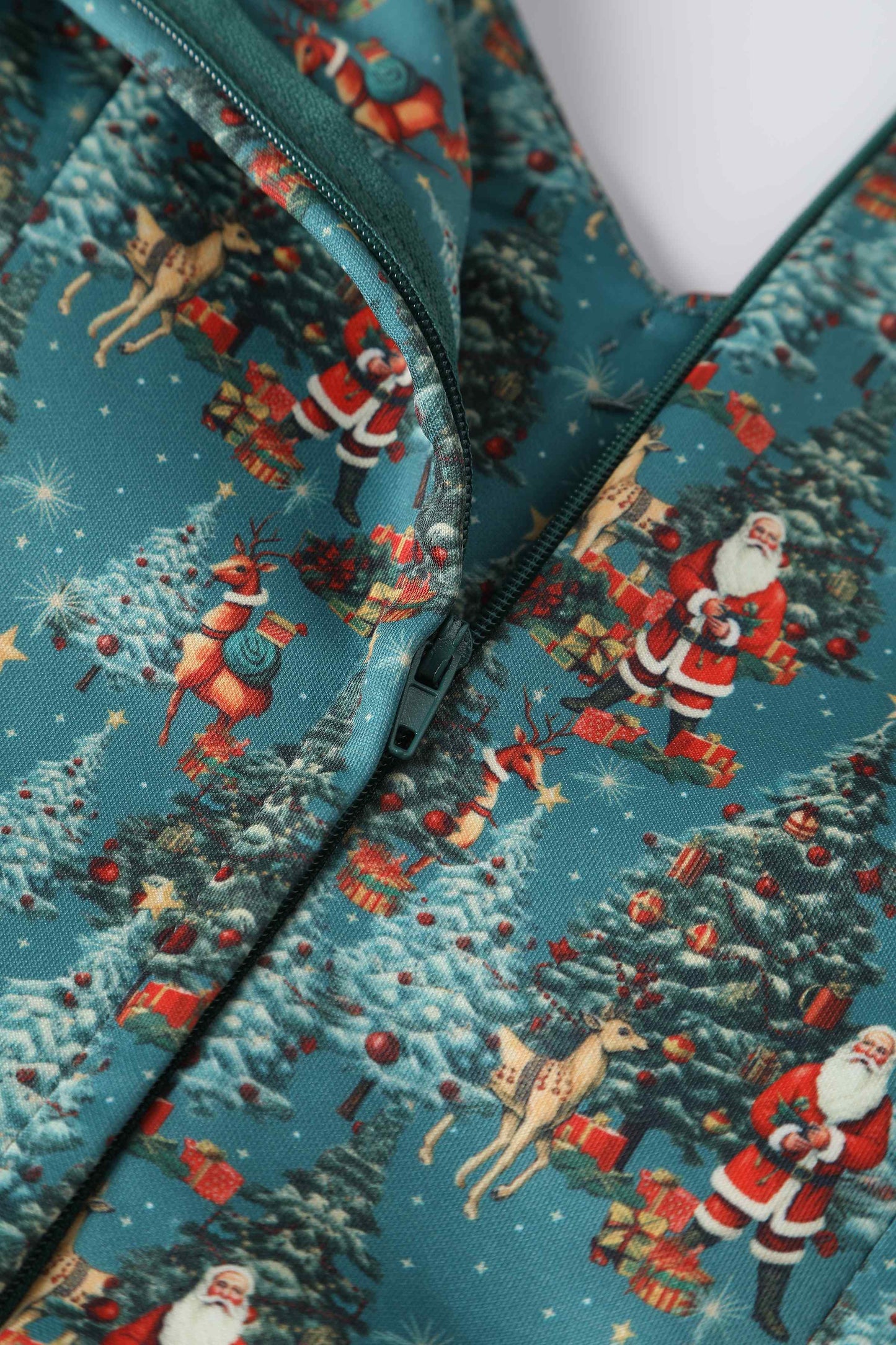 Lily Santa & Reindeer Green Circle Dress
