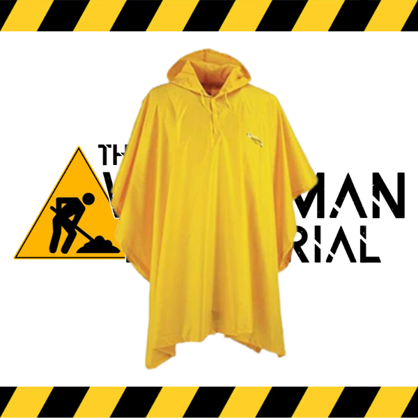 Stormfront waterproof rain poncho shown in yellow.