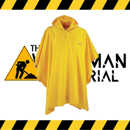 Stormfront waterproof rain poncho shown in yellow.