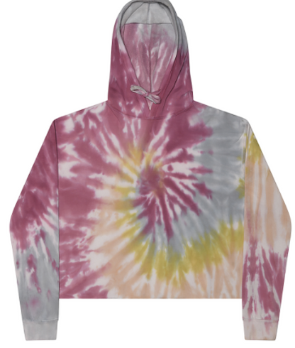 TIE DYE CROP TOP HOODIE