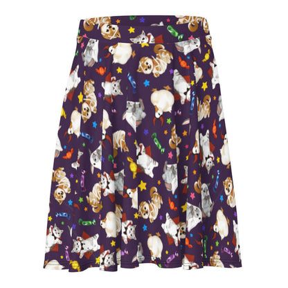 Trick or Treaters alternative skater skirt with devil ducks and vampire kitties
